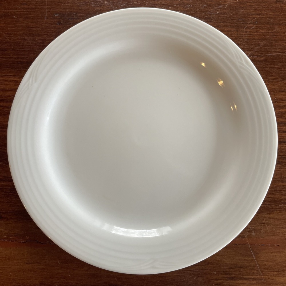 Noritake Artic White Bread Plate Embossed Rim 7"